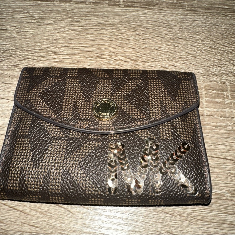 Michael Kors Mini Wallet Coin Purse Card Holder Sequin MK